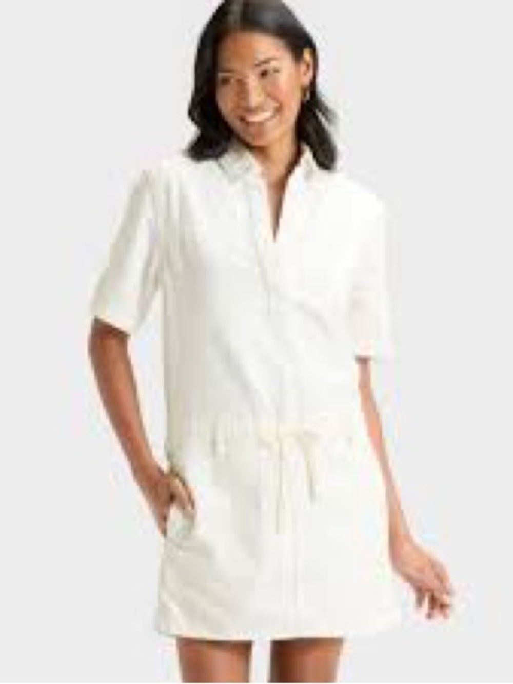 NWOT Universal Thread white denim dress size medium relaxed fit